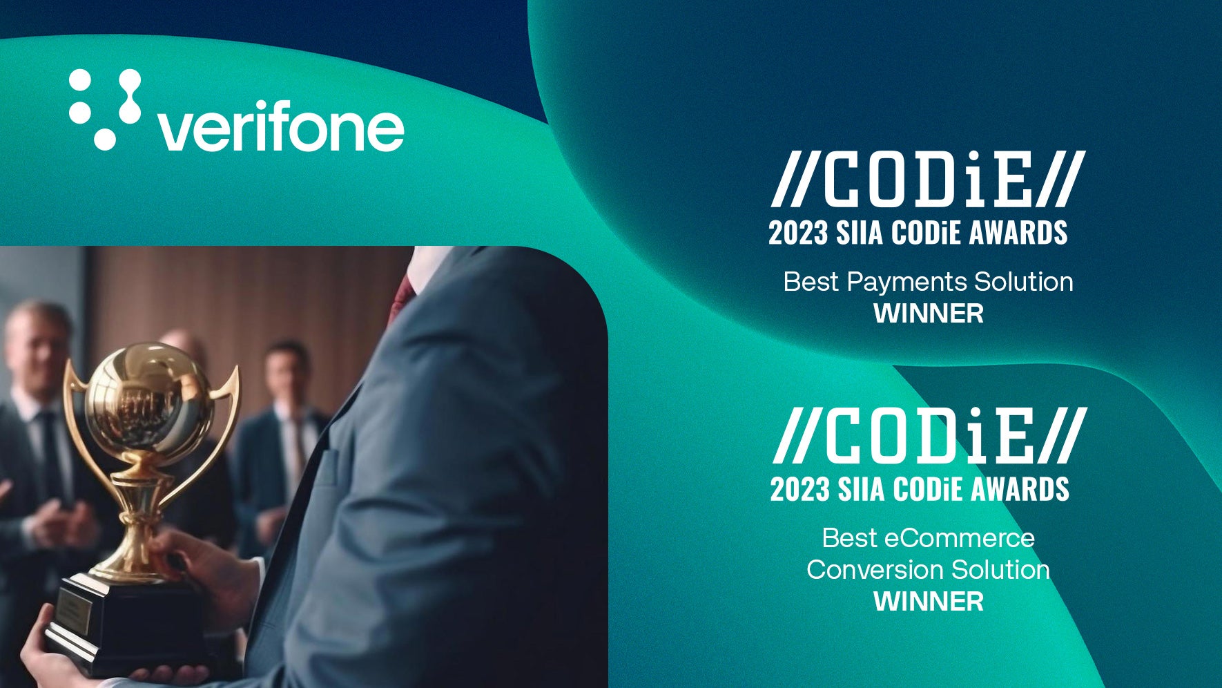 Verifone and CODiE logos