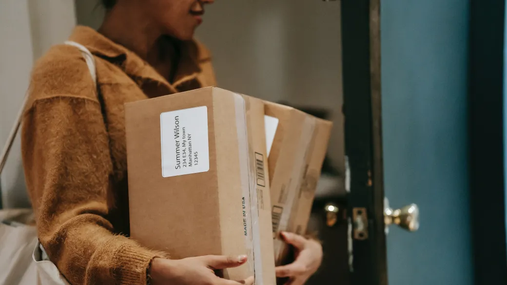 Woman picking up online orders
