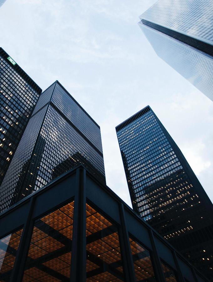 image of corporate buildings in financial district